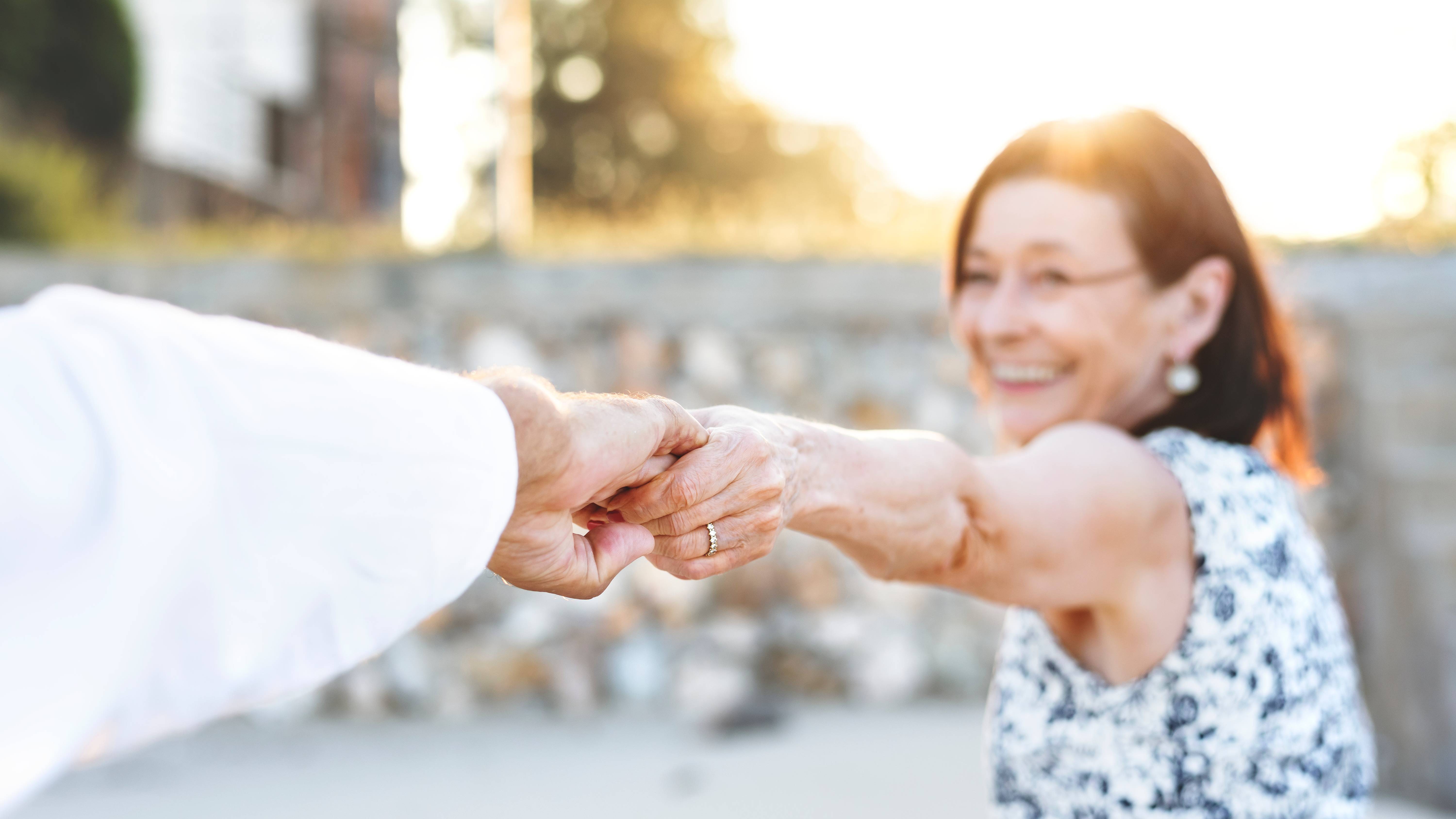 couple holding hands